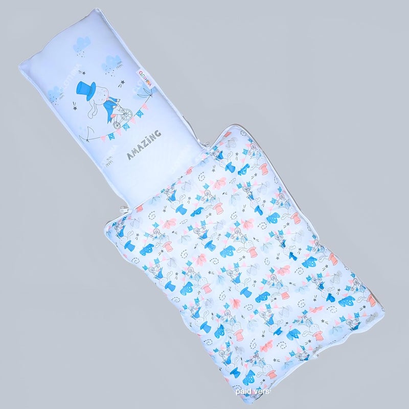 Frido Frido 3 in 1 Baby Bed Sleeping Bag Carry Nest Cotton Baby Bedding for New Born Infant Portable Bassinet for Baby Carrying Unisex 0 to 12M Light Grey Blue - Image 4