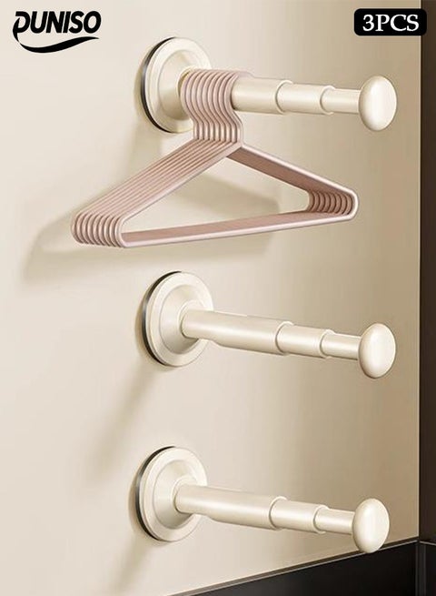 3Pcs Wall Mounted Clothes Drying Rack,Portable Collapsible Rack,Retractable Laundry Rack,with Reusable Suction Cups,Waterproof and Sunscreen，Strong Load Bearing,for Balcony,Camping,Hotel,Indoor and Outdoor Use