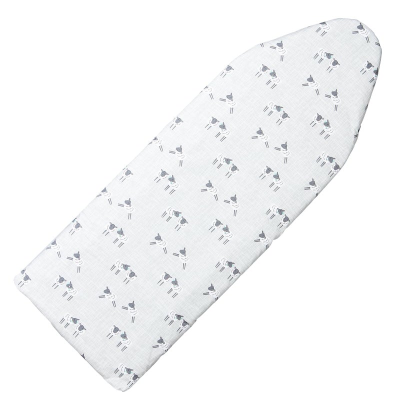 Seiritex Over The Door Ironing Board Cover 13 x 37 inch Small Iron Board Cover w 3 Layers Heat Reflective Thick Padding with Hook and Loop Fasteners Gray Sheep