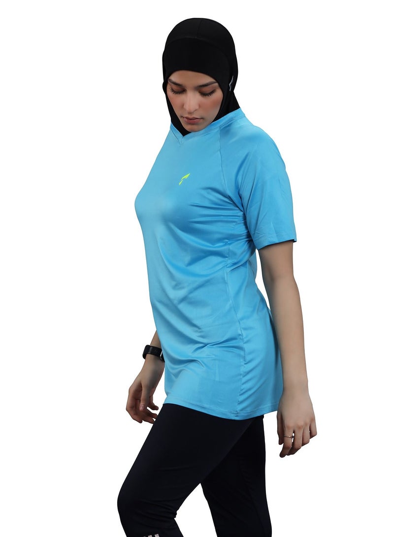 FLUSH Flush Women's Loose Fit V-Neck Active T-Shirt, Modest Workout Sports Tee, Oversized Yoga Top  - Image 4