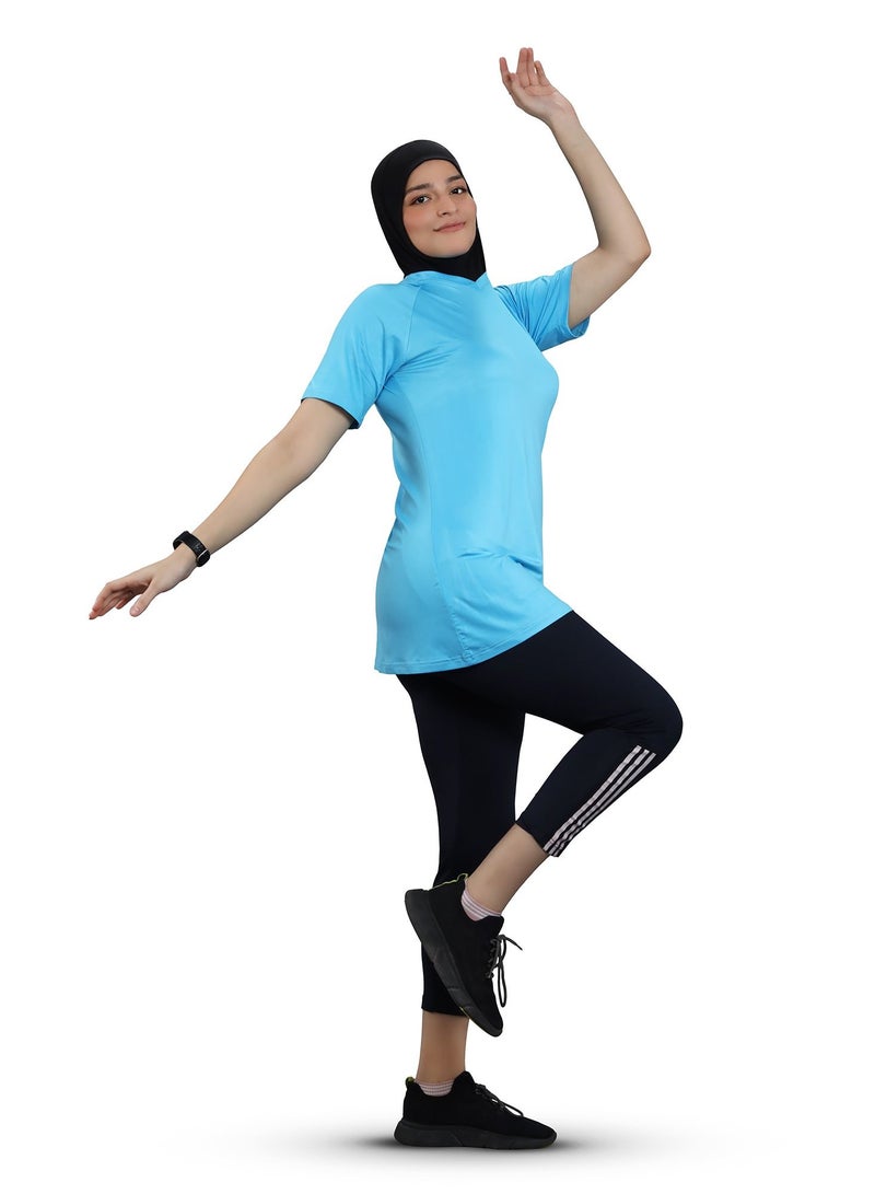 FLUSH Flush Women's Loose Fit V-Neck Active T-Shirt, Modest Workout Sports Tee, Oversized Yoga Top  - Image 2