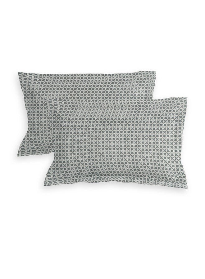 RD TREND تقدم RD TREND® ملاءة سرير فاخرة من القطن الناعم للغاية 210 Tc (100x108 بوصة) لسرير مزدوج بحجم كينغ مع 2 غطاء وسادة بحجم 18x28 (نقشة هينا الزهرية، حجم كينغ 100x108) - Image 3