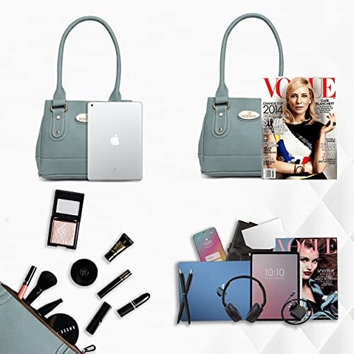 Fostelo Women's Bowie Satchel Tote Handbag for Women | Ladies Purse | Stylish Shoulder Bag | Gift For Women | Light Grey - Image 3
