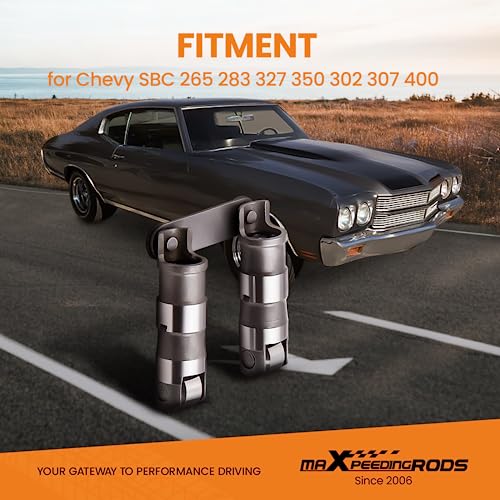 maXpeedingrods for Chevy 350 Roller Lifters, Hydraulic Roller Lifters for Chevy SBC Small Block V8 350 265 283 327 302 307 400 Camshaft Kit - Image 2