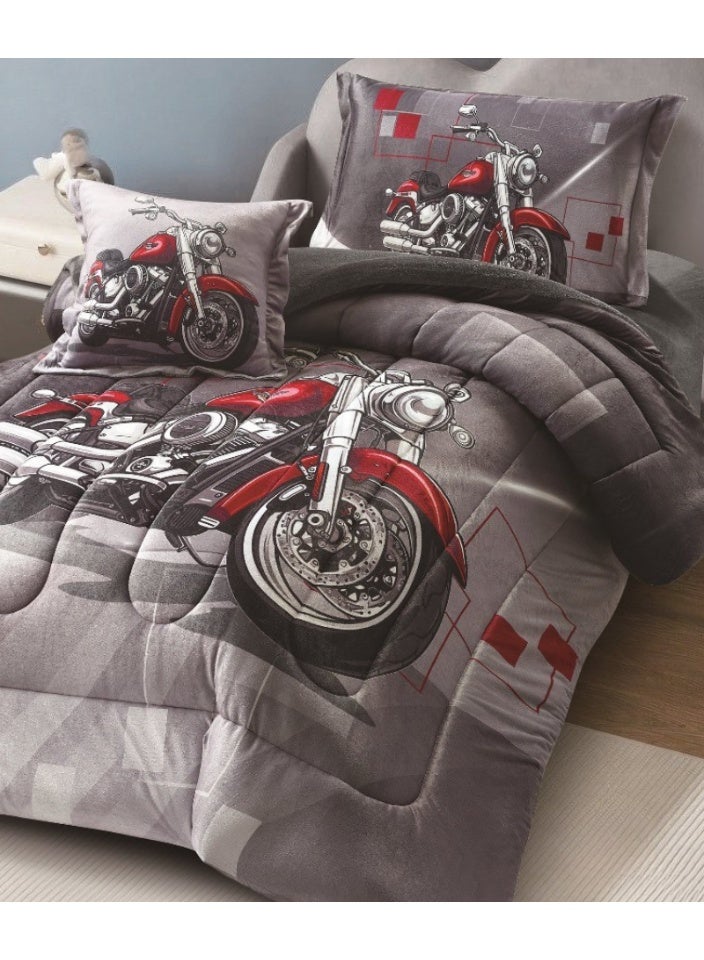 سمارت هوم مفرش سريراطفال شتوي منفوش4 قطع وجهين وجه مخمل وجه فرو مقاس 170 في230  سم - Image 2