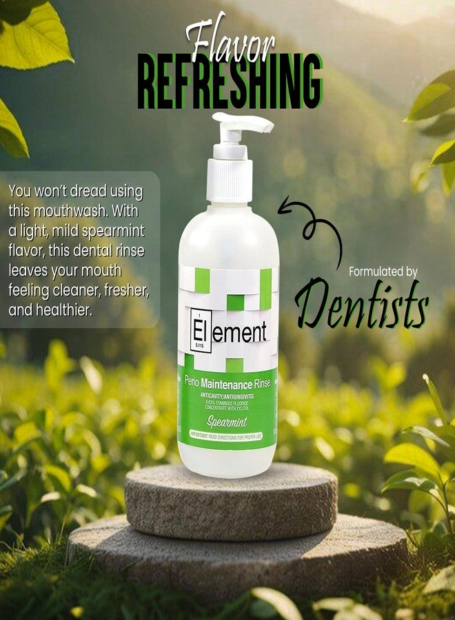 Element Stannous Fluoride Mouthwash - 10 Fl. Oz. 0.63% Antimicrobial Perio Rinse - Alcohol Free, Dye Free, Paraben Free - Refreshing Spearmint Flavor - Image 4