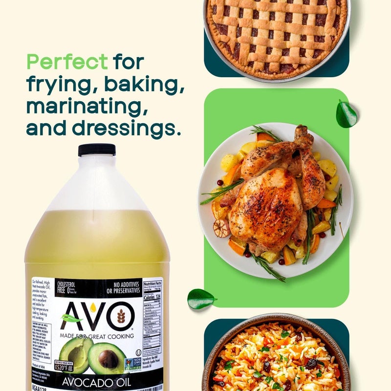 AVO Non-GMO 100% Avocado Oil, 1 Gallon (128 Fl-oz) - No Preservatives Added - Image 4
