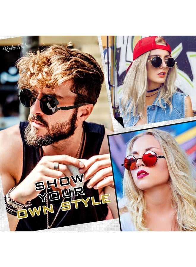GQUEEN Retro Round Circle Steampunk Polarized Sunglasses Metal Alloy for Men Women MTS2 - Image 2