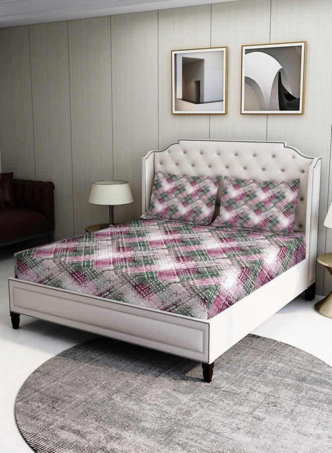 Bombay Dyeing 120TC 100% Cotton One King Size 274x274Cm Bedsheet with 2 Pillow Covers Size 46x69Cm (7749PRL) - Image 1