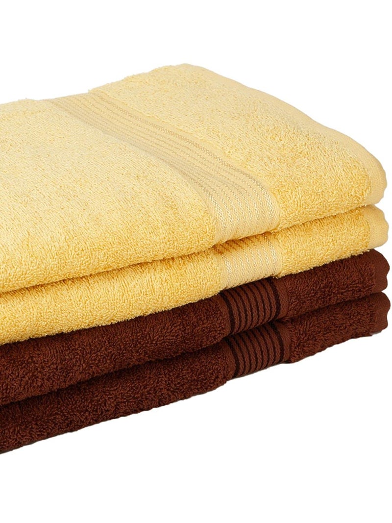 Kopa by Bianca 400 GSM 100% Cotton Soft Terry Towel l 4pc Bath Towel l Bath Towel l Towel for Bath l D`Ross l Yellow-Brown - Image 3