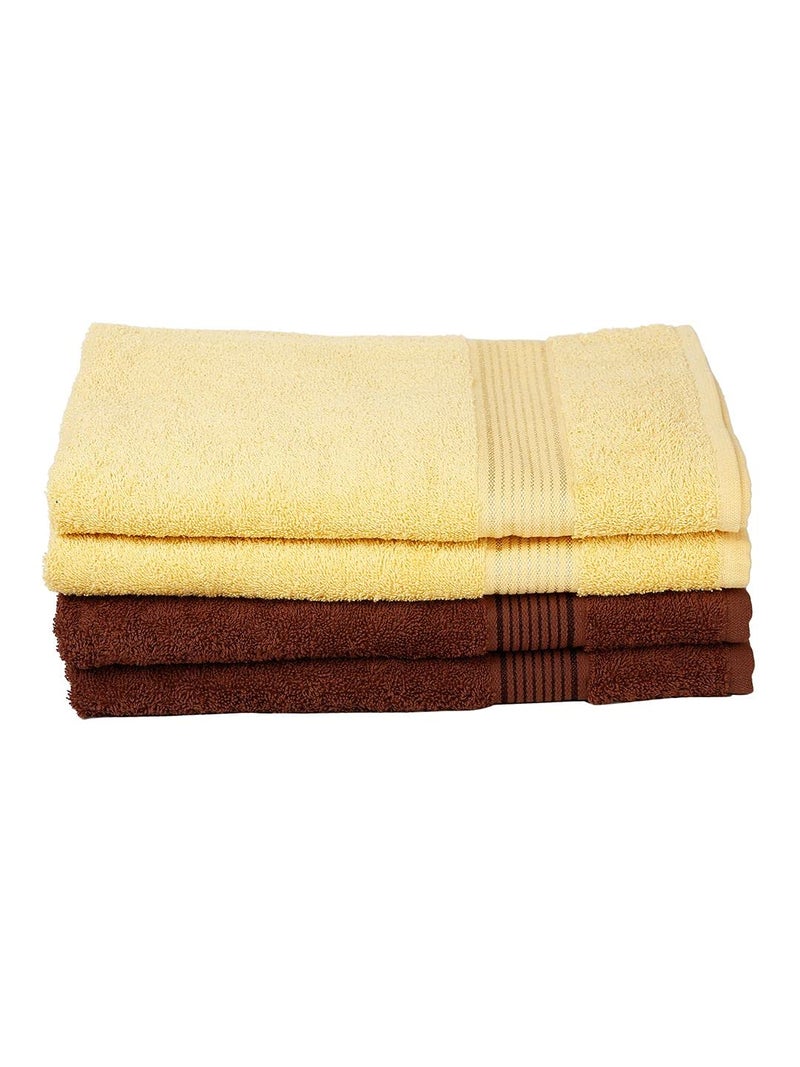 Kopa by Bianca 400 GSM 100% Cotton Soft Terry Towel l 4pc Bath Towel l Bath Towel l Towel for Bath l D`Ross l Yellow-Brown - Image 2