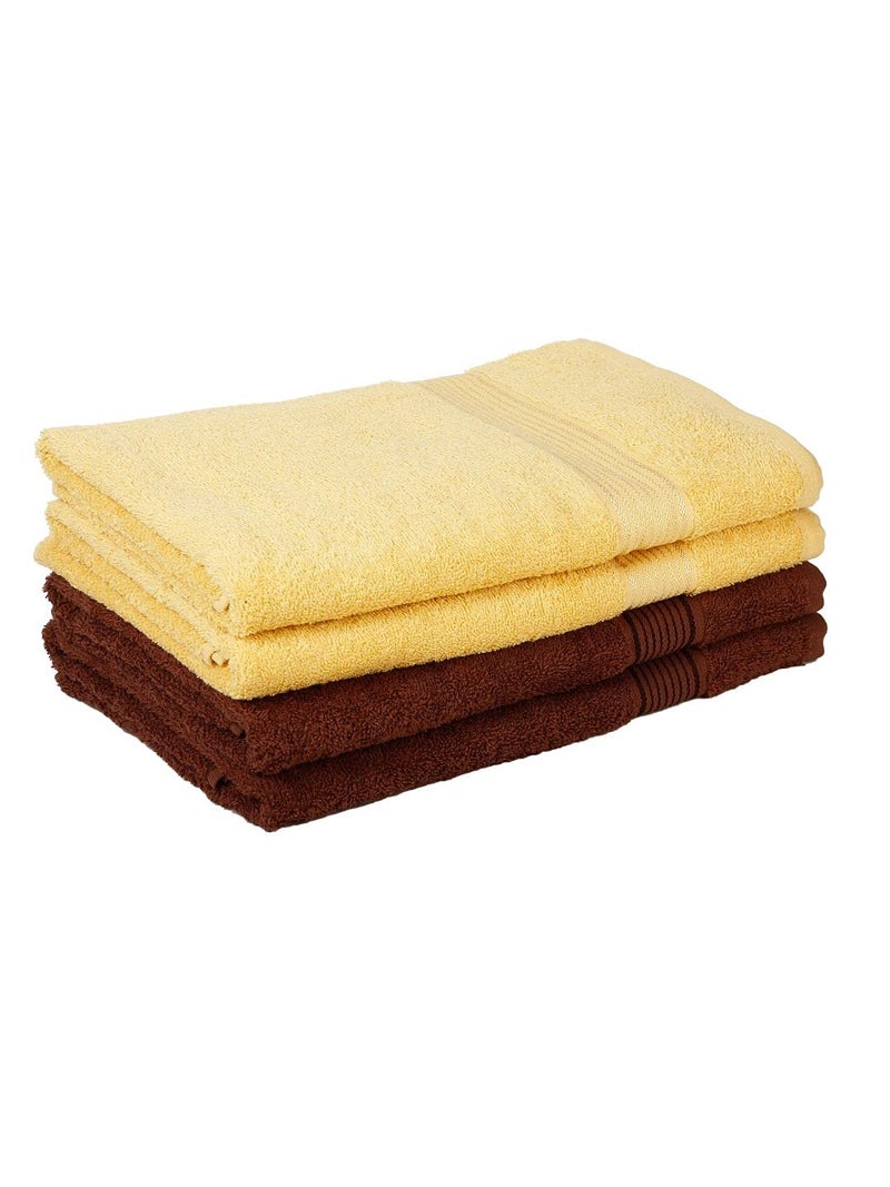 Kopa by Bianca 400 GSM 100% Cotton Soft Terry Towel l 4pc Bath Towel l Bath Towel l Towel for Bath l D`Ross l Yellow-Brown - Image 5