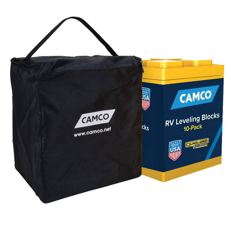 Camco RV Leveling Blocks  Features Interlocking Nested Design  Storage Bag for RV Storage and Organization  Each Leveling Block Measures 85 x 85 x 1  10Pack Design May Vary 44510 - Image 2