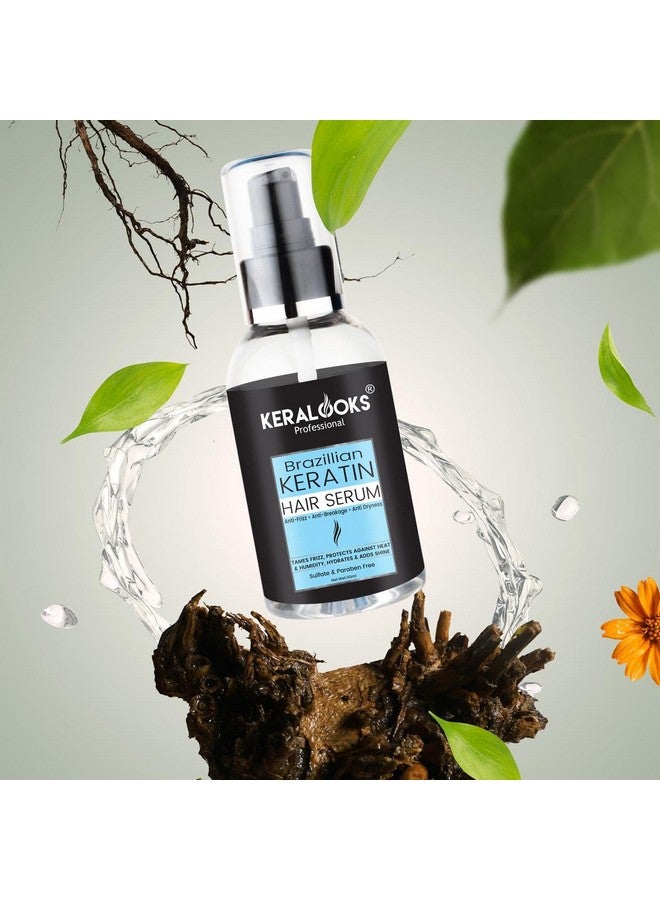 keralooks professional Brazillian Keratin Hair Serum For Dry,Damaged And Frizzy Hair,Deep Smoothening With Avacado & Jojoba Oil - 110Ml - Image 5