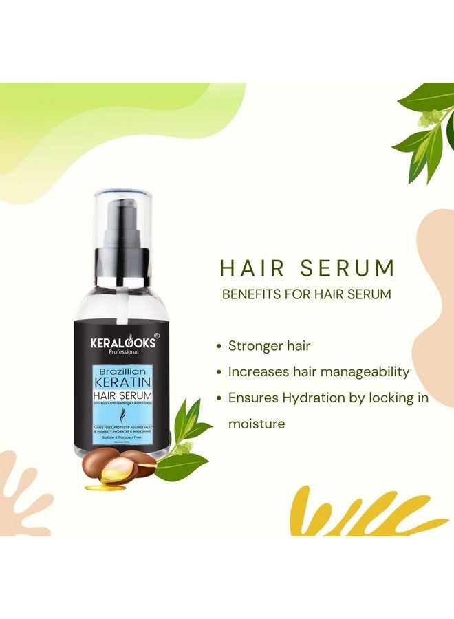 keralooks professional Brazillian Keratin Hair Serum For Dry,Damaged And Frizzy Hair,Deep Smoothening With Avacado & Jojoba Oil - 110Ml - Image 2