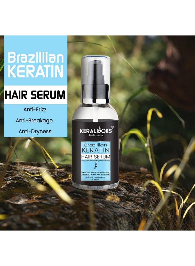 keralooks professional Brazillian Keratin Hair Serum For Dry,Damaged And Frizzy Hair,Deep Smoothening With Avacado & Jojoba Oil - 110Ml - Image 3