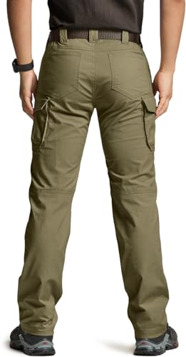 CQR Womens Flex Stretch Tactical Pants Water Resistant Ripstop Cargo Work Pants with Pockets for Outdoor Hiking Vanguard Soil Green 10 Long - Image 3