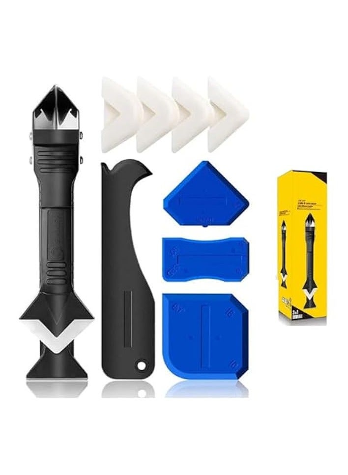 بروماس أدوات السد السيليكون 9 في 1 مع أداة تشطيب مانع التسرب ومكشطة الجص و5 وسادات سيليكون - Image 1