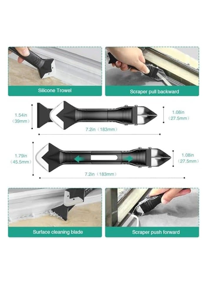 بروماس أدوات السد السيليكون 9 في 1 مع أداة تشطيب مانع التسرب ومكشطة الجص و5 وسادات سيليكون - Image 4