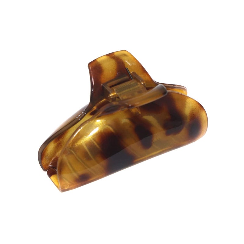 Parcelona French Elegant Light Tortoise Shell Medium 2 34 Celluloid Covered Spring Jaw Hair Claw Clip