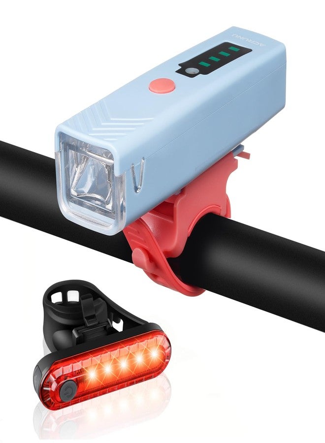 ACRUNU Bike Lights Front and Back, Mountain Bike Lights for Night Riding, Rechargeable USB-C Strong Brightness Bike Headlight with Tail Light, Stroller Lights for Walking at Night,Bike Lights Kids (Blue) - Image 1