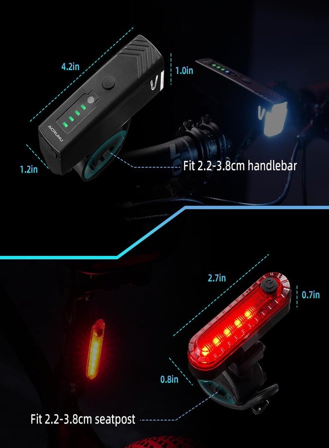 ACRUNU Bike Lights Front and Back, Mountain Bike Lights for Night Riding, Rechargeable USB-C Strong Brightness Bike Headlight with Tail Light, Stroller Lights for Walking at Night,Bike Lights Kids (Blue) - Image 5