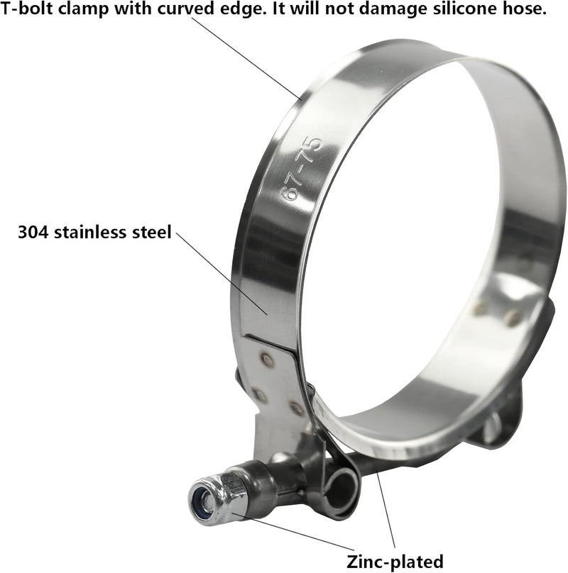 Ucreative 90 Degree Elbow Silicone Hose with T-Bolt Clamp - Image 5