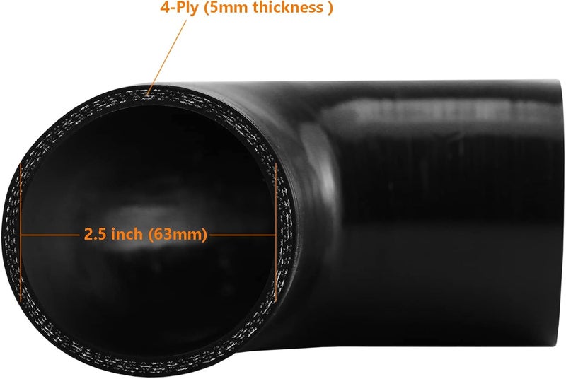 Ucreative 90 Degree Elbow Silicone Hose with T-Bolt Clamp - Image 3