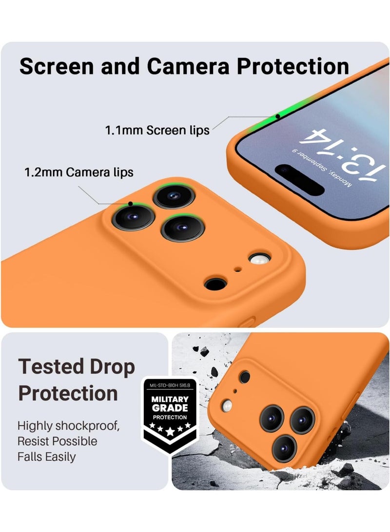 جراب سيليكون لهاتف آيفون 17 برو ماكس، غطاء ناعم، نحيف، مصنوع من مادة TPU، بلمسة نهائية غير لامعة، لون موحد، غطاء أملس، يوفر حماية كاملة للجسم ضد الصدمات لهاتف آيفون 17 برو ماكس - Image 4