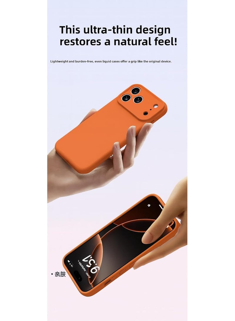 جراب سيليكون لهاتف آيفون 17 برو ماكس، غطاء ناعم، نحيف، مصنوع من مادة TPU، بلمسة نهائية غير لامعة، لون موحد، غطاء أملس، يوفر حماية كاملة للجسم ضد الصدمات لهاتف آيفون 17 برو ماكس - Image 3