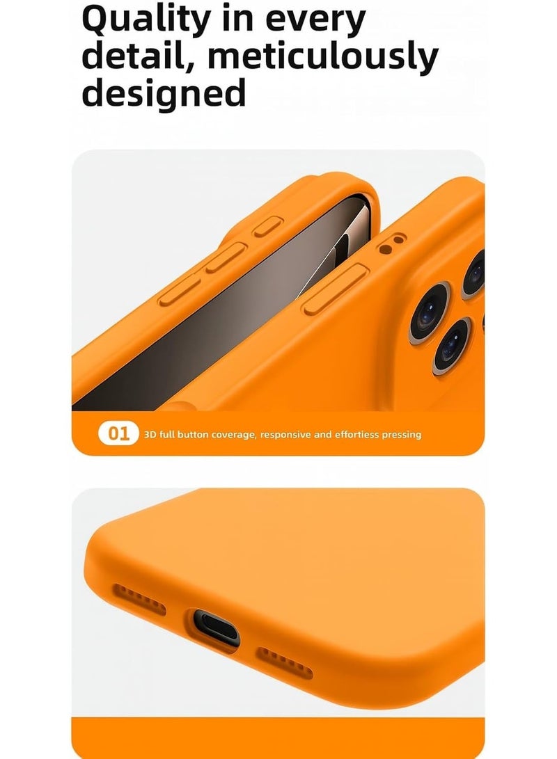 جراب سيليكون لهاتف آيفون 17 برو ماكس، غطاء ناعم، نحيف، مصنوع من مادة TPU، بلمسة نهائية غير لامعة، لون موحد، غطاء أملس، يوفر حماية كاملة للجسم ضد الصدمات لهاتف آيفون 17 برو ماكس - Image 2