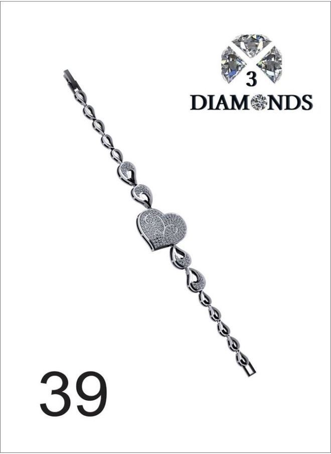 3Diamonds - braclate plutinum Plated ONe Size - Image 1
