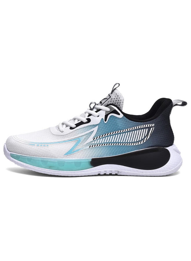 Double Star Eight Special Men's Summer Lightweight Breathable Mesh Casual Shoes Soft Sole All-match Running Shoes White And Light Green Size 39 - Image 1