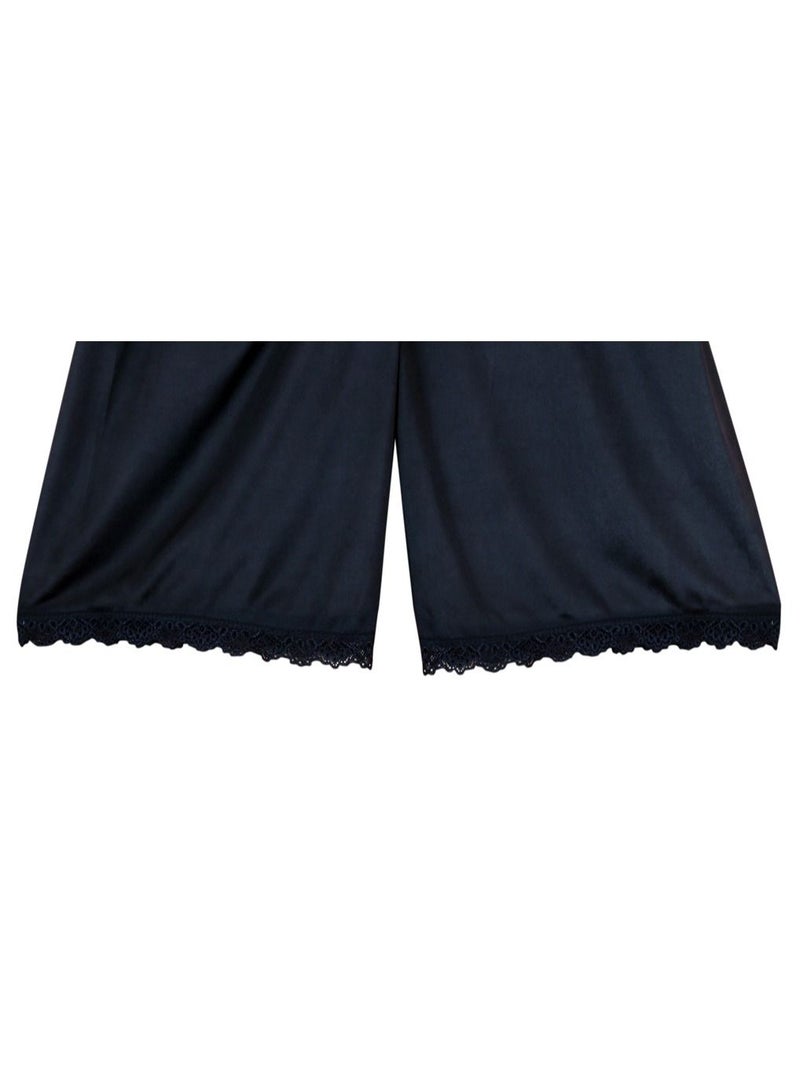City Rose Soft inner Short Trousers Silk 100% with Elasticised Waistband Women Black - Image 2