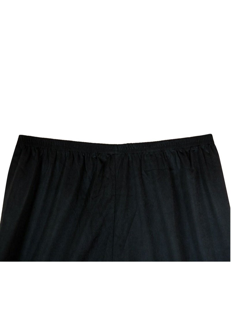 City Rose Soft inner Short Trousers Silk 100% with Elasticised Waistband Women Black - Image 3