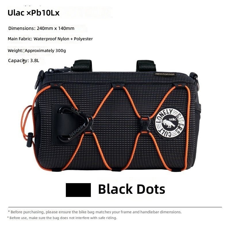 ULAC Bike Handlebar Bag Waterproof Cylinder Top Tube Bag with Shoulder Strap, New Style