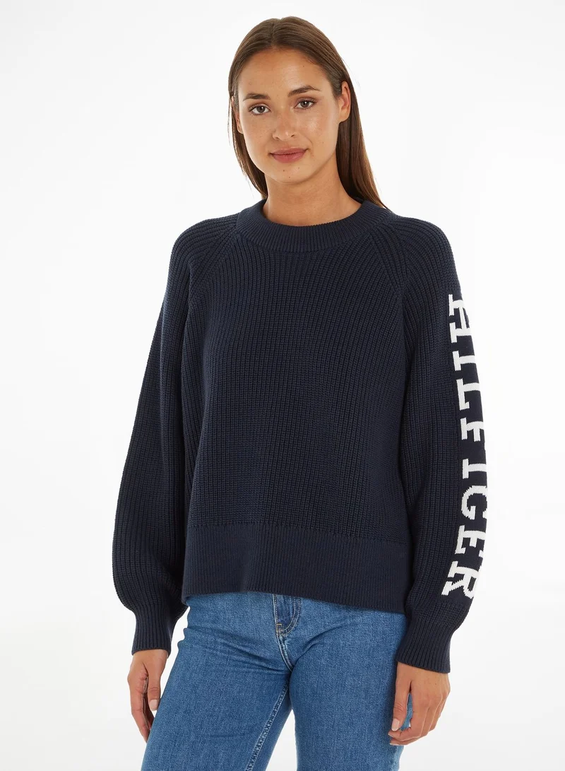 TOMMY HILFIGER Logo Sleeve Knitted Sweater
