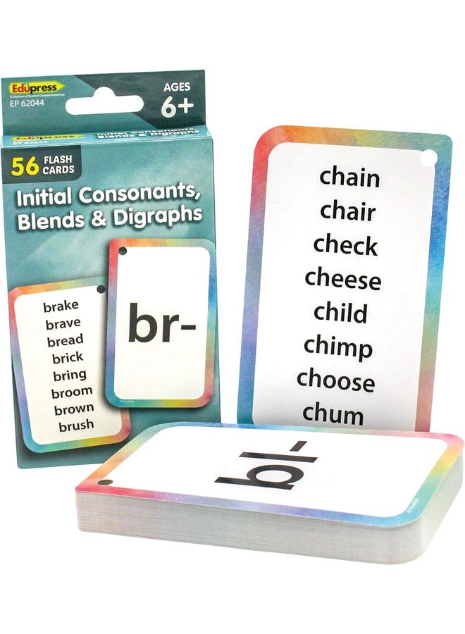 Teacher Created Resources Initial Consonants, Blends & Digraphs Flash Cards (EP62044) 3-1/8" x 5-1/8" - Image 1
