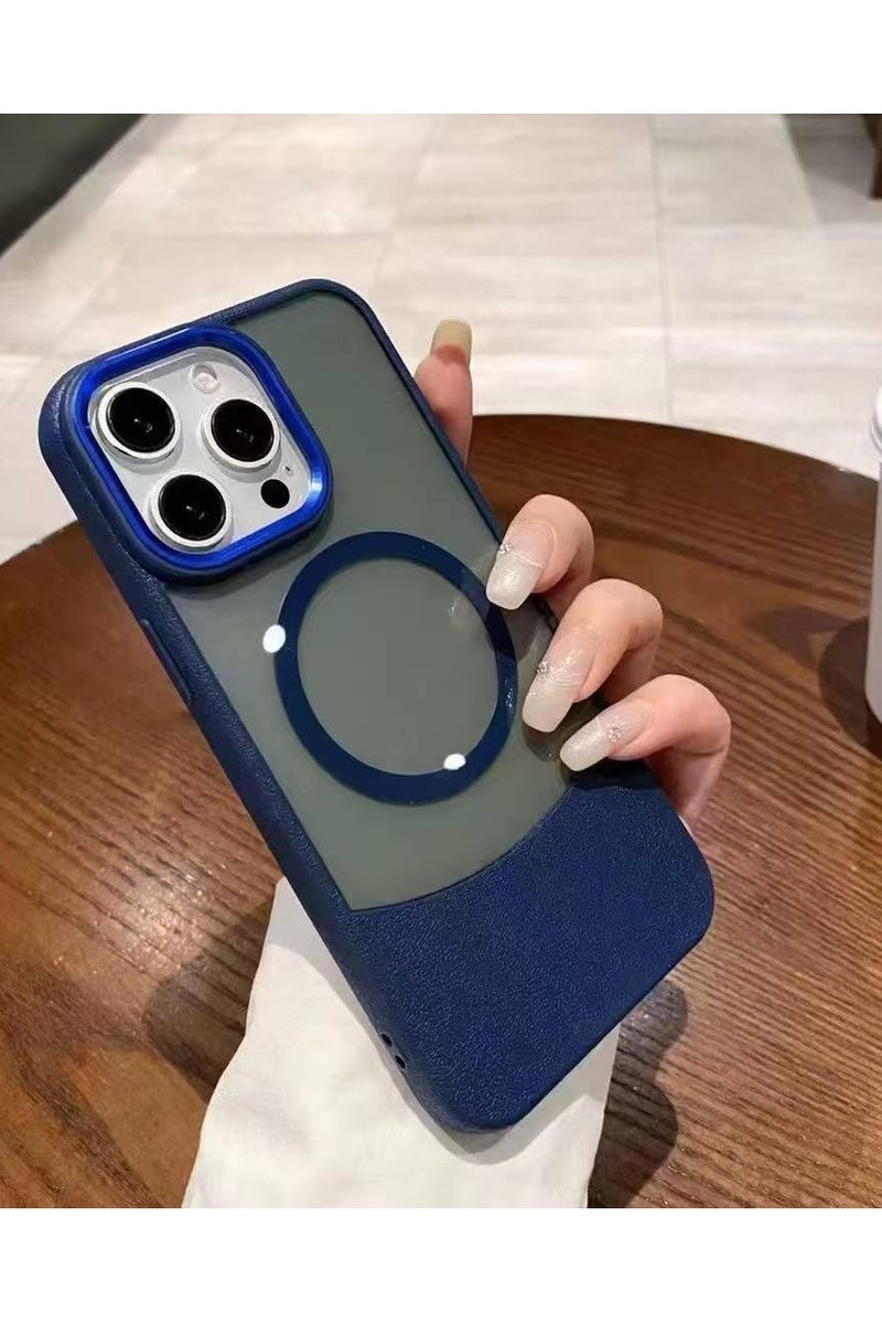 Case for iPhone 13 Pro max Case Magnetic Transparent Clear Phone Cases [Compatible with wireless charger ] Thin Slim Fit Shockproof Bumper silicon Protective Cover for Women Men Girls (Blue) - Image 1