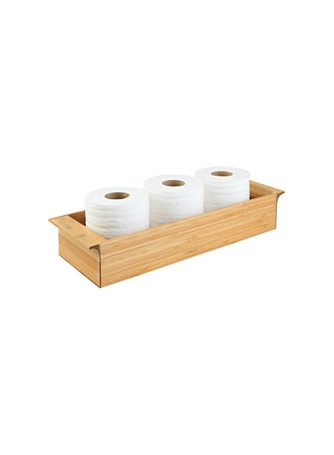 IDesign 86362 Formbu Wood Tank Top Storage Handles, Wooden Organizer For Tissues, Candles, Soap, Hand Towels, Toilet Paper, 16.15" X 6" 3", Deep Tray - Image 5
