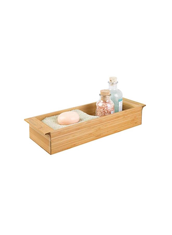 IDesign 86362 Formbu Wood Tank Top Storage Handles, Wooden Organizer For Tissues, Candles, Soap, Hand Towels, Toilet Paper, 16.15" X 6" 3", Deep Tray - Image 3