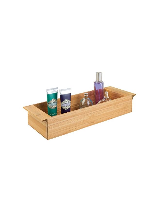IDesign 86362 Formbu Wood Tank Top Storage Handles, Wooden Organizer For Tissues, Candles, Soap, Hand Towels, Toilet Paper, 16.15" X 6" 3", Deep Tray - Image 4