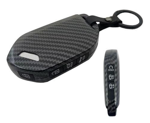 Muxkenper Key Fob Cover Case for Kia GT Line Telluride EV9 Picanto Sorento MQ4 Sportage Carens Morning Carnival KX3 Seltos KX5 K5 Keyless Entry Remote Case Holder ABS Carbon Fiber Pattern 7 Button - Image 1