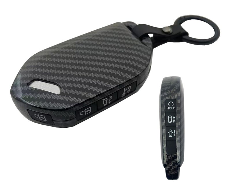 Muxkenper Key Fob Cover Case for Kia GT Line Telluride EV9 Picanto Sorento MQ4 Sportage Carens Morning Carnival KX3 Seltos KX5 K5 Keyless Entry Remote Case Holder ABS Carbon Fiber Pattern 7 Button - Image 2