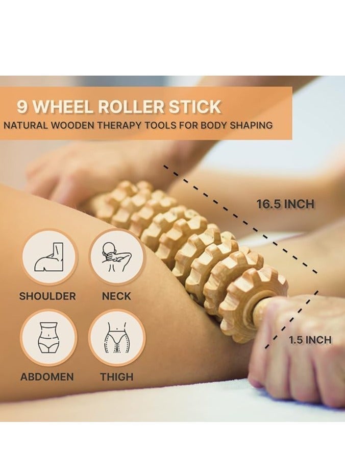 6-in-1 Wood Therapy Massage Tools Lymphatic Drainage Massager Maderoterapia Kit Professional Wooden Stomach Massager Roller Body Sculpting Tools for Belly Fat Legs Arms Neck - Image 4