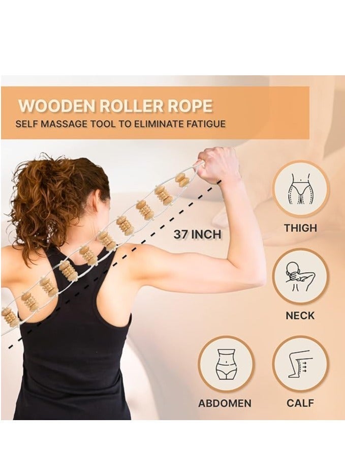 6-in-1 Wood Therapy Massage Tools Lymphatic Drainage Massager Maderoterapia Kit Professional Wooden Stomach Massager Roller Body Sculpting Tools for Belly Fat Legs Arms Neck - Image 3