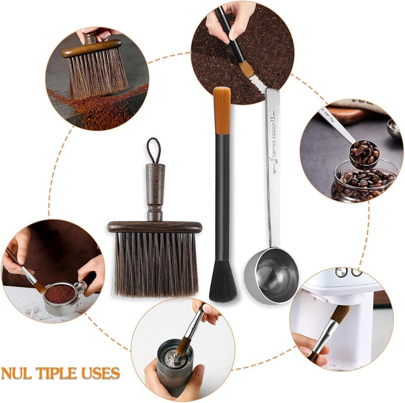 Kitnish Coffee Brush,2pcs Espresso Brush+Coffee Scoop,Coffee Cleaning Brush,Coffee Grinder Brush Coffee Filter Cleaning Brush,Suitable for Espresso Machine With Grinder for Home,Espresso Machine Cleaning Set - Image 3