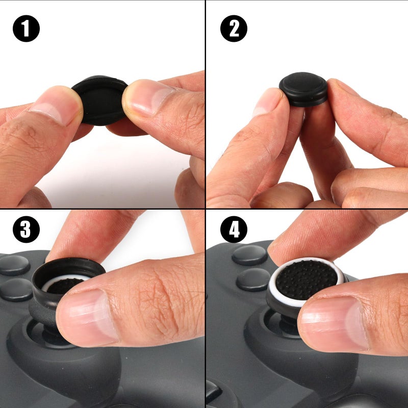 PEUTIER 4pcs Thumb Grips, Full Protection Anti-Slip Anti-Scratch Anti-Fingerprint Protective Cover Thumb Joystick Cap Compatible with PS5 PS4 Xbox Series X/S Xbox One Switch Pro Controller - Image 5
