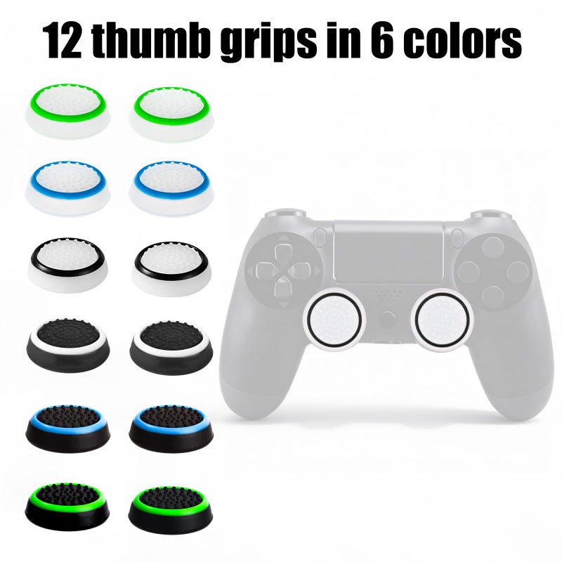 PEUTIER 4pcs Thumb Grips, Full Protection Anti-Slip Anti-Scratch Anti-Fingerprint Protective Cover Thumb Joystick Cap Compatible with PS5 PS4 Xbox Series X/S Xbox One Switch Pro Controller - Image 4