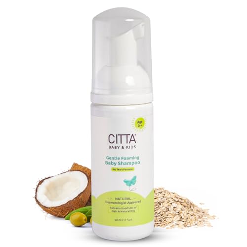 CITTA Gentle Foaming Baby Shampoo | Tear-Free & Dermatologist Approved | Prevents Cradle Cap | Natural Care with Coconut, Olive & Oats | Safe for Newborns & Kids (0-10 Years) | Now in 50ml - Image 1